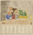 216036 Plattegrond van de stad Utrecht met directe omgeving; met weergave van het stratenplan met bebouwingsblokken en ...